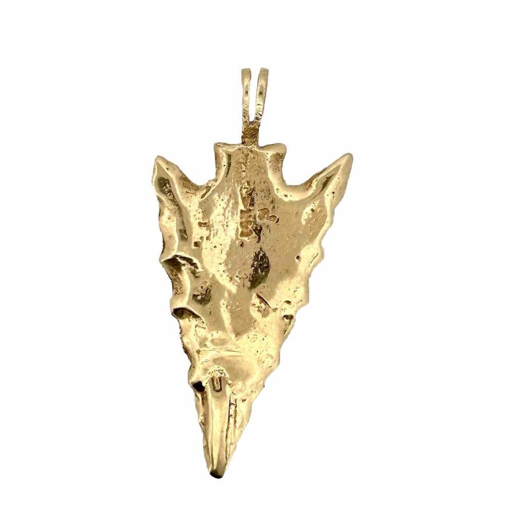 14k Solid Gold Native American Arrowhead Pendant … - image 6
